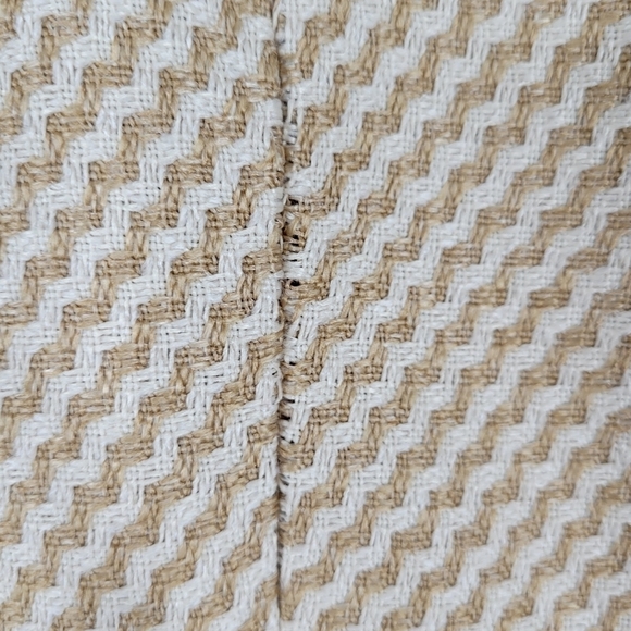 Kasper Blazer Size 12 Gold Beige Textured Long Sleeve Faux Flap Pockets Lined - Picture 5 of 12